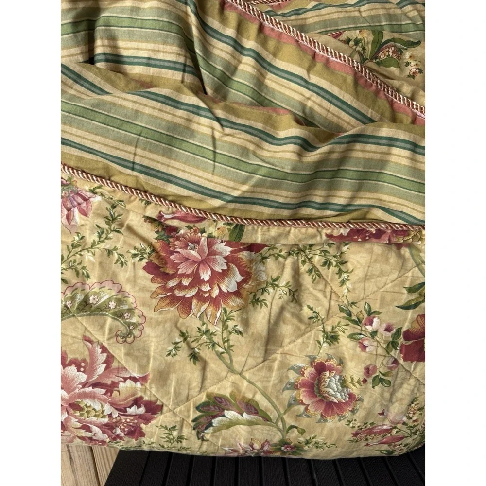 Waverly Imperial Dress Queen Comforter Bedskirt Sham 100% Cotton Antique Design